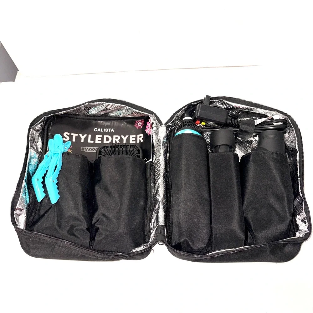 Calista StyleDryer Custom AirBrush 7-Piece Set Turquoise Floral SDRY1 1200W Case